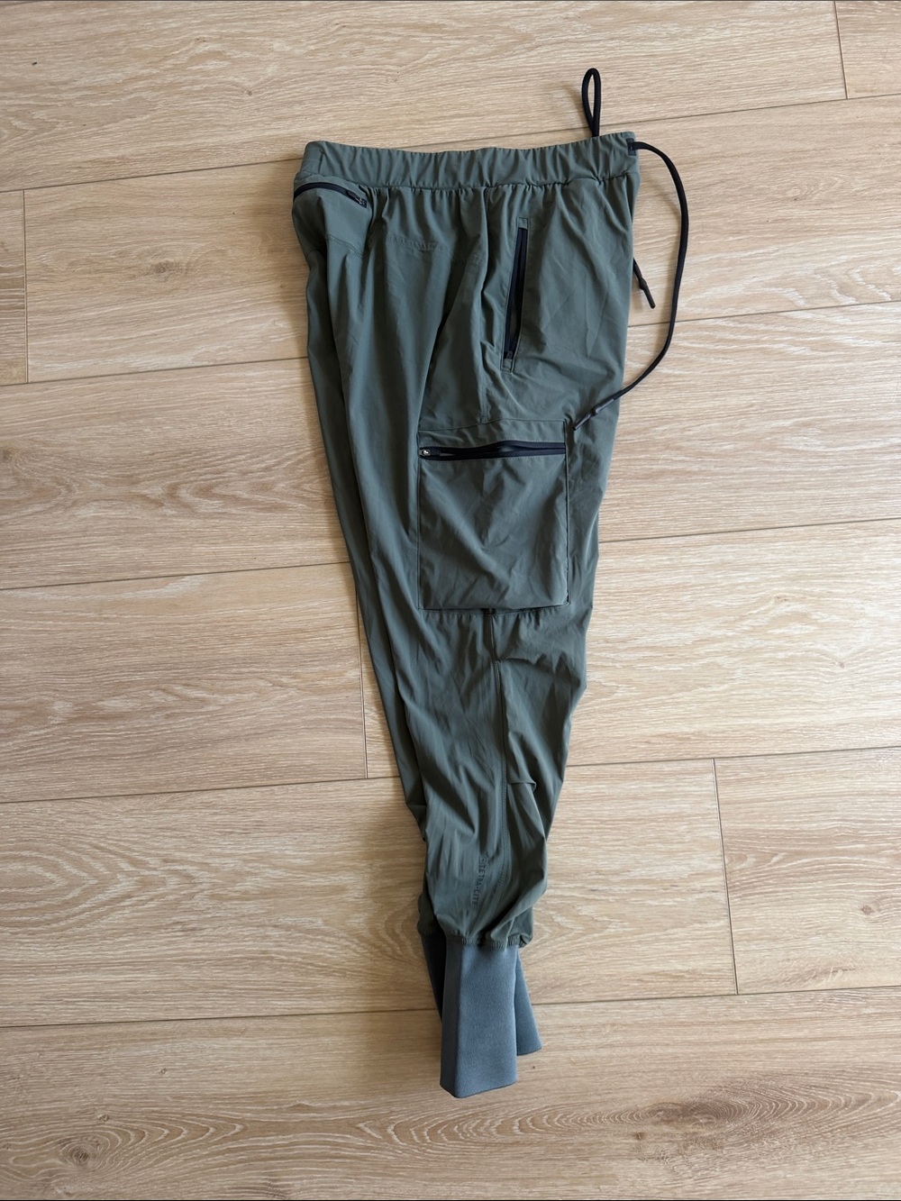 ASRV Olive Green Cargo Joggers with Black Trim - Picture 4 of 6